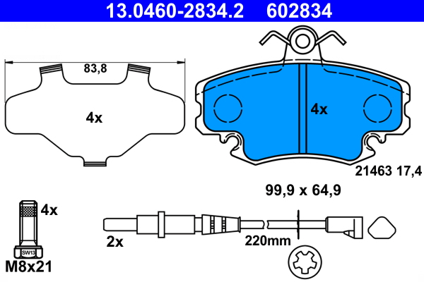 Remblokset ATE 13.0460-2834.2