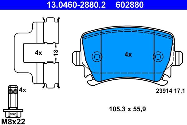 Remblokset ATE 13.0460-2880.2