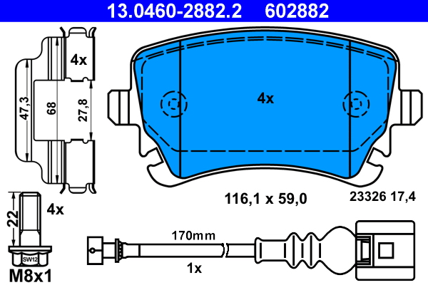 Remblokset ATE 13.0460-2882.2