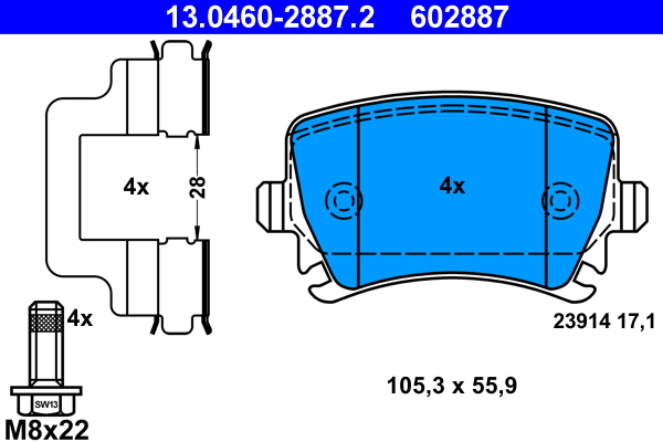 Remblokset ATE 13.0460-2887.2