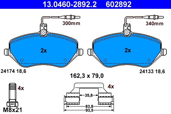 Remblokset ATE 13.0460-2892.2