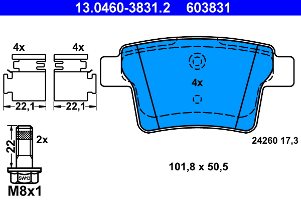 Remblokset ATE 13.0460-3831.2