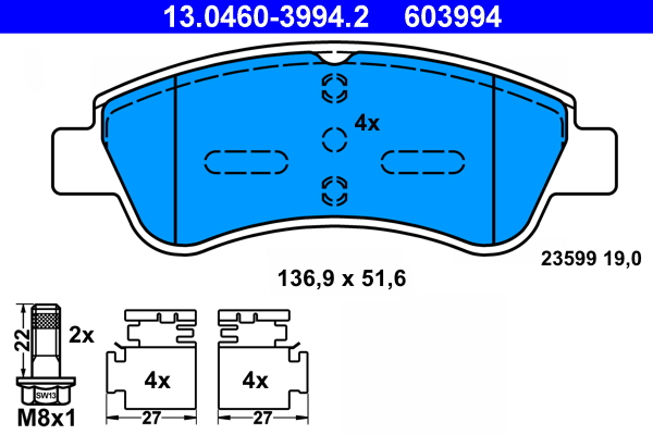 Remblokset ATE 13.0460-3994.2