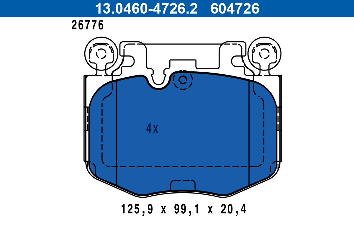Remblokkenset, schijfrem ATE 13.0460-4726.2