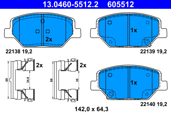 Remblokset ATE 13.0460-5512.2