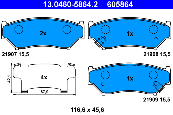 Remblokset ATE 13.0460-5864.2