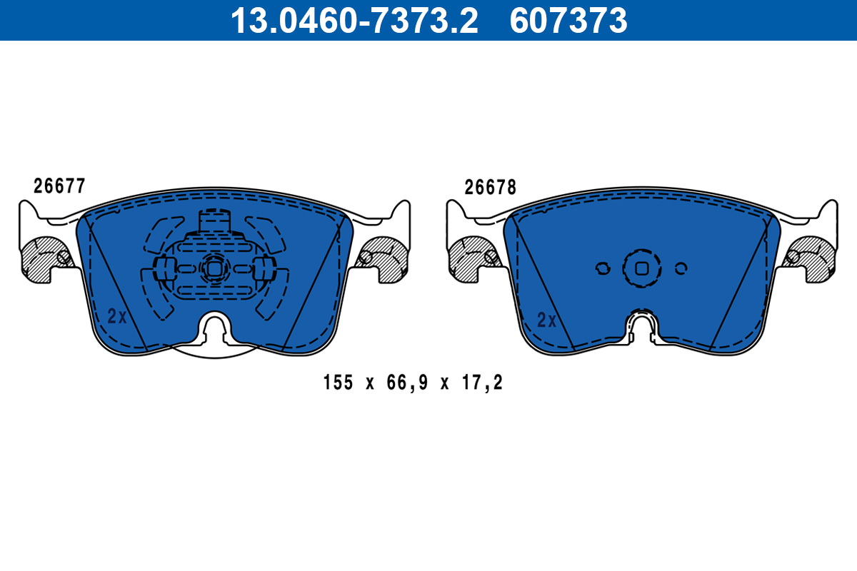 Remblokkenset, schijfrem ATE 13.0460-7373.2