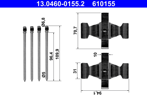 Rem montageset ATE 13.0460-0155.2