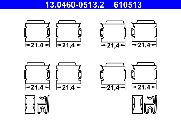 Rem montageset ATE 13.0460-0513.2