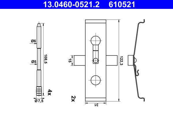 Rem montageset ATE 13.0460-0521.2