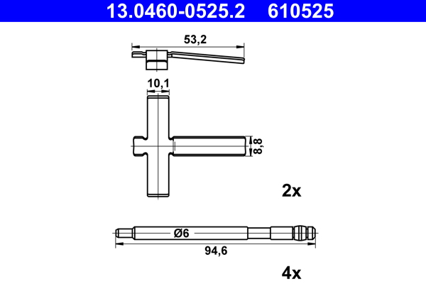 Rem montageset ATE 13.0460-0525.2