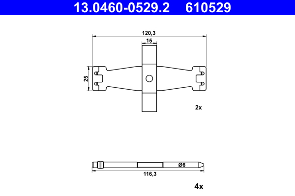 Rem montageset ATE 13.0460-0529.2