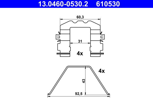 Rem montageset ATE 13.0460-0530.2