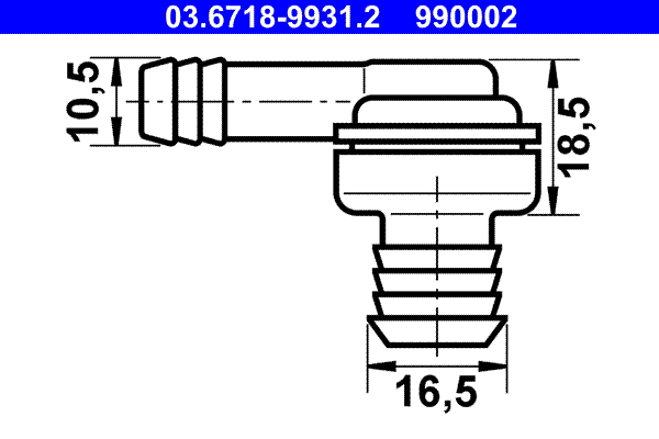 Verbindingsstuk veerbok ATE 03.6718-9931.2