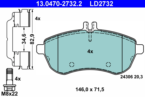 Remblokset ATE 13.0470-2732.2