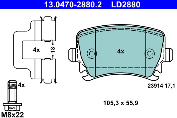 Remblokset ATE 13.0470-2880.2