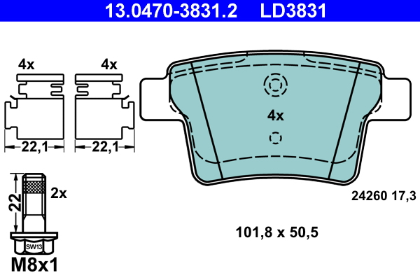 Remblokset ATE 13.0470-3831.2