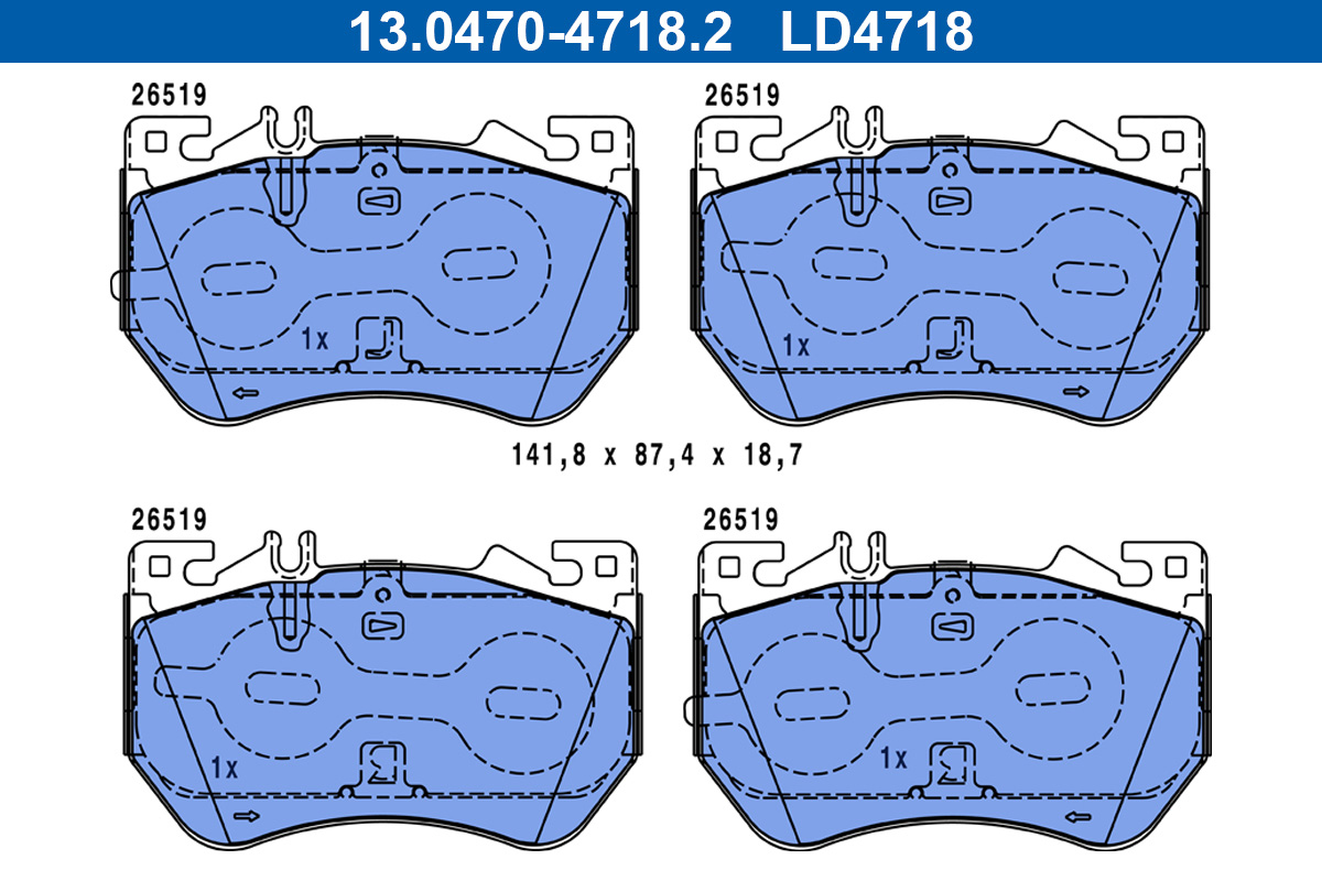 Remblokkenset, schijfrem ATE 13.0470-4718.2
