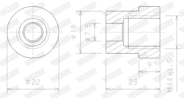 Adapter, lambdasonde Walker 80665