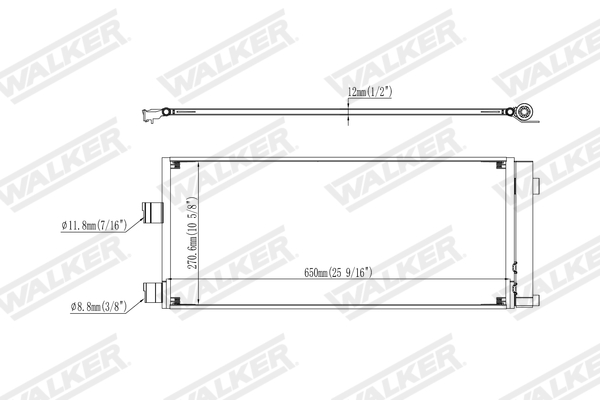 Condensor, airconditioning Walker WCD00425
