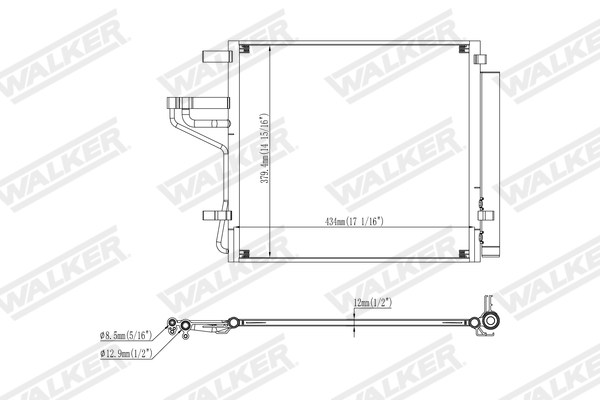 Condensor, airconditioning Walker WCD00433