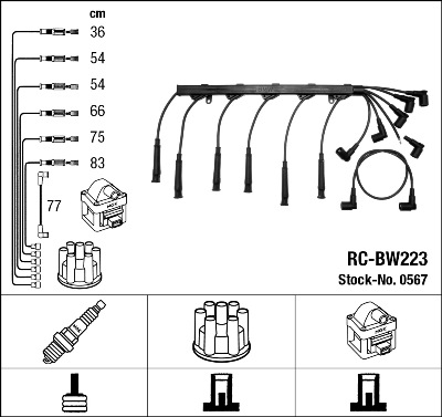 Bougiekabelset NGK 0567