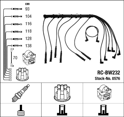 Bougiekabelset NGK 0576