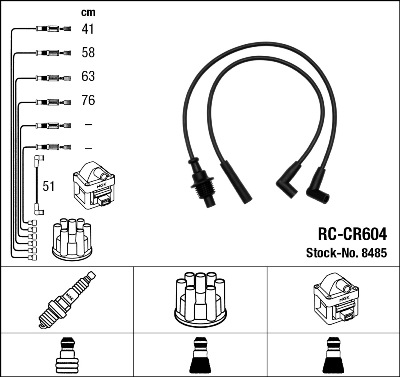 Bougiekabelset NGK 8485