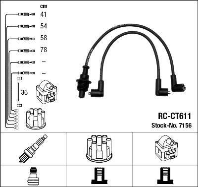 Bougiekabelset NGK 7156