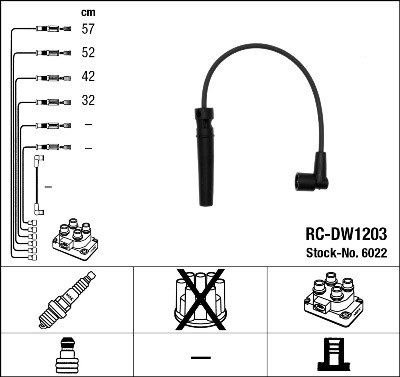 Bougiekabelset NGK 6022