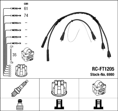 Bougiekabelset NGK 6980