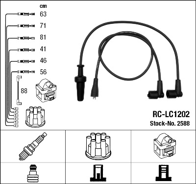 Bougiekabelset NGK 2588