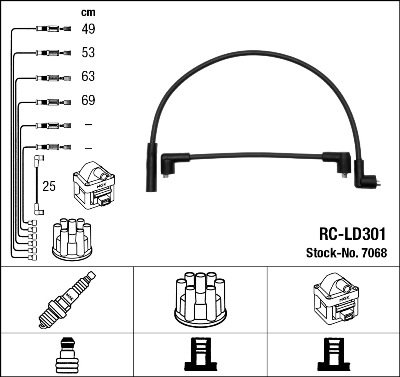 Bougiekabelset NGK 7068