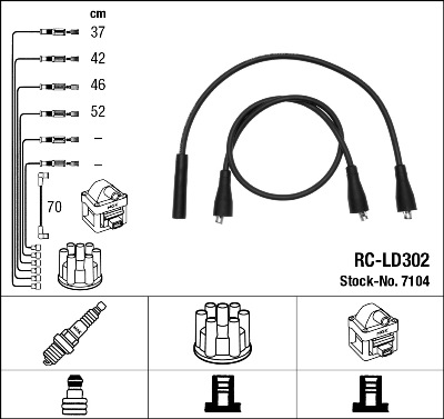 Bougiekabelset NGK 7104