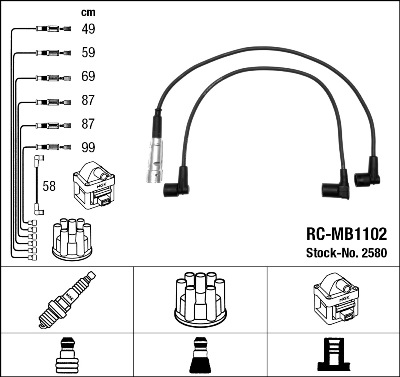 Bougiekabelset NGK 2580