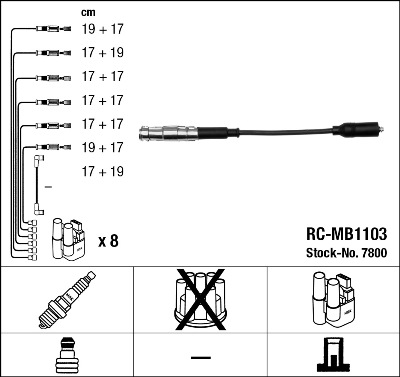 Bougiekabelset NGK 7800