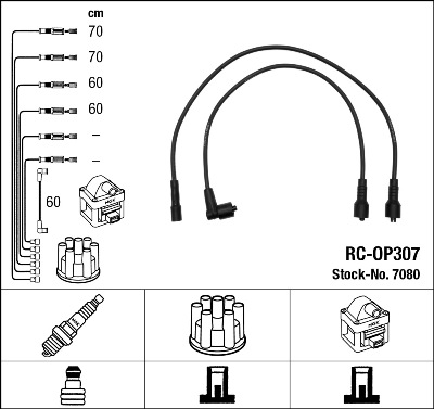 Bougiekabelset NGK 7080