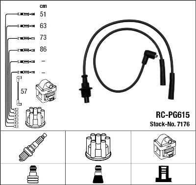 Bougiekabelset NGK 7176