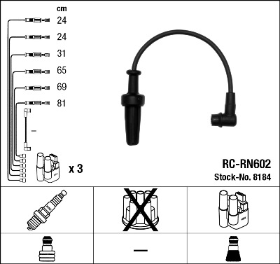 Bougiekabelset NGK 8184