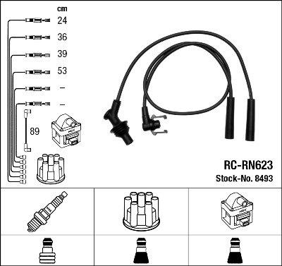 Bougiekabelset NGK 8493