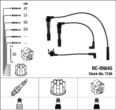 Bougiekabelset NGK 7108