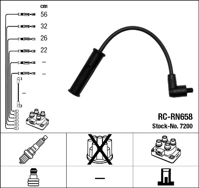 Bougiekabelset NGK 7200