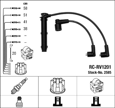 Bougiekabelset NGK 2585