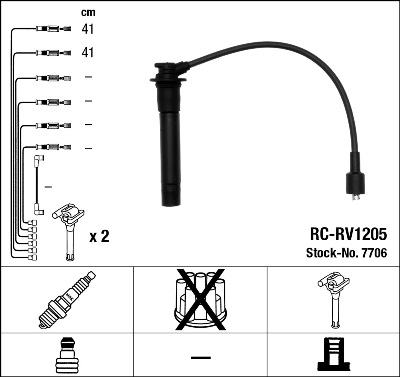 Bougiekabelset NGK 7706