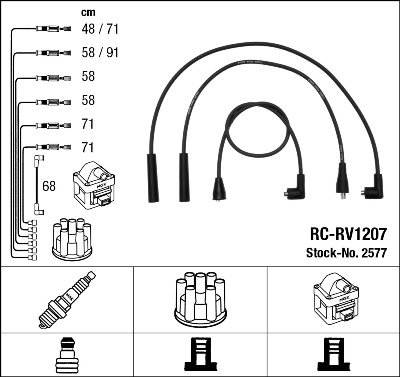 Bougiekabelset NGK 2577