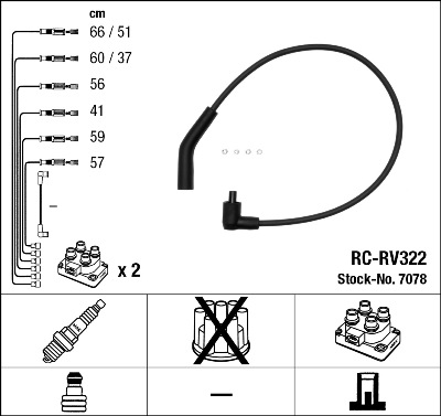 Bougiekabelset NGK 7078