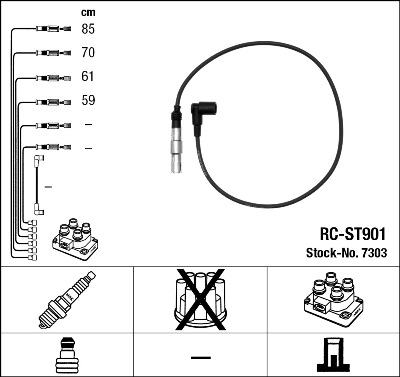 Bougiekabelset NGK 7303