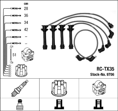 Bougiekabelset NGK 9706