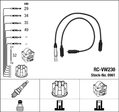 Bougiekabelset NGK 0961