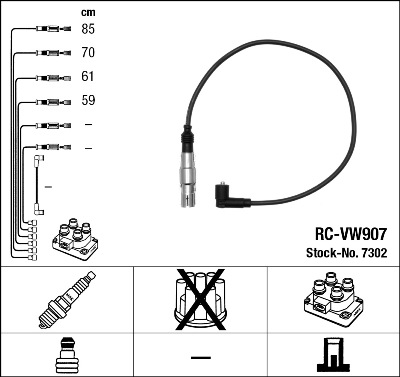 Bougiekabelset NGK 7302